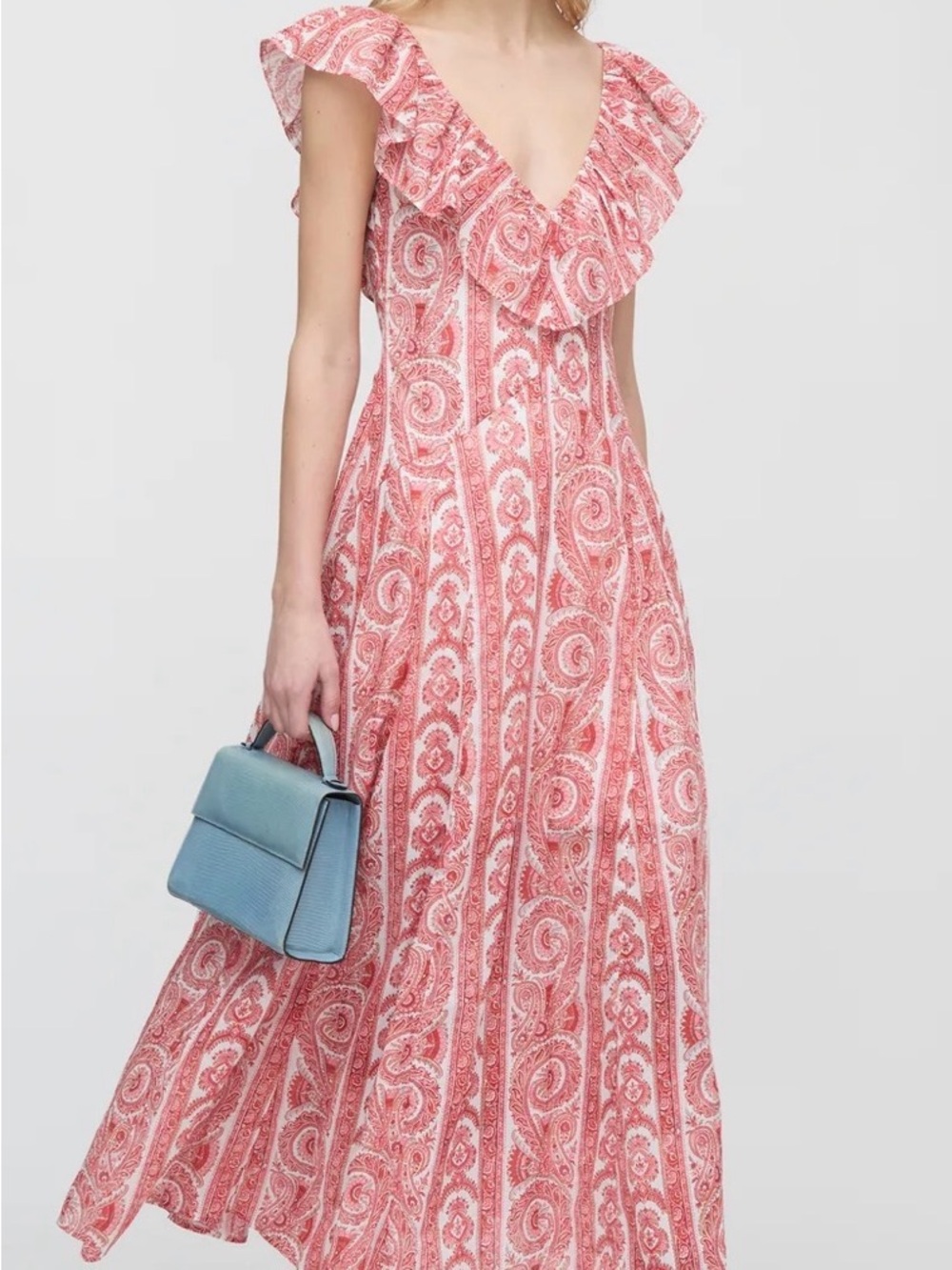 Hill House - Milani Dress in Pink / Coral Paisley